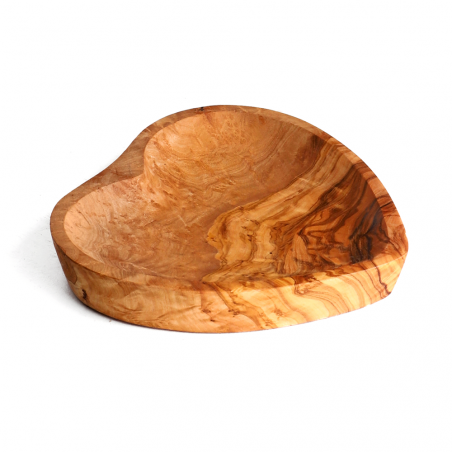 Plateau en Forme de Cœur en Bois d'Olivier – Fabriqué Artisanalement – Élégance et Romantisme – Olivéthique