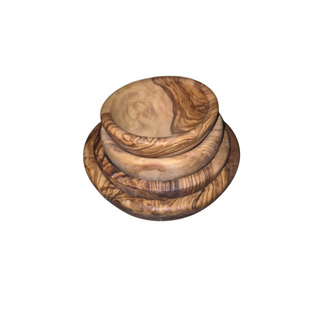 Lot de 4 Bols en Bois d'Olivier – Bords Arrondis – Fabriqués Artisanalement – Élégants et Naturels – Olivéthique