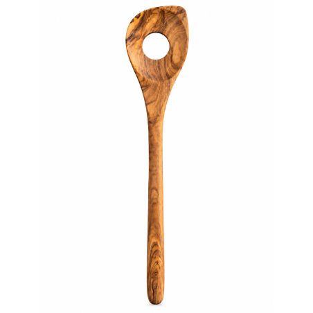Spatule à riz main ronde en bois d'olivier faite à la main