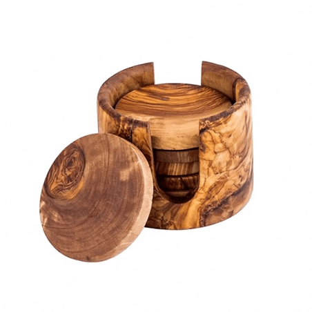 Sous-verres en bois d'olivier faits à la main