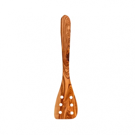 Spatule trouée en bois d'olivier faite à la main