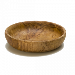 Plat rond en bois d'olivier fait à la main