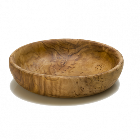 Plat rond en bois d'olivier fait à la main